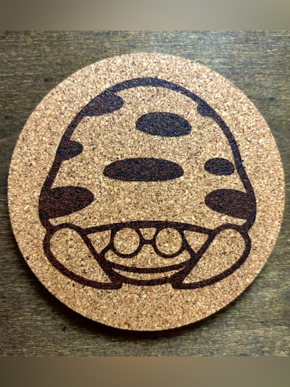 Pokemon Parasect Face Laser Engraved Cork Coaster